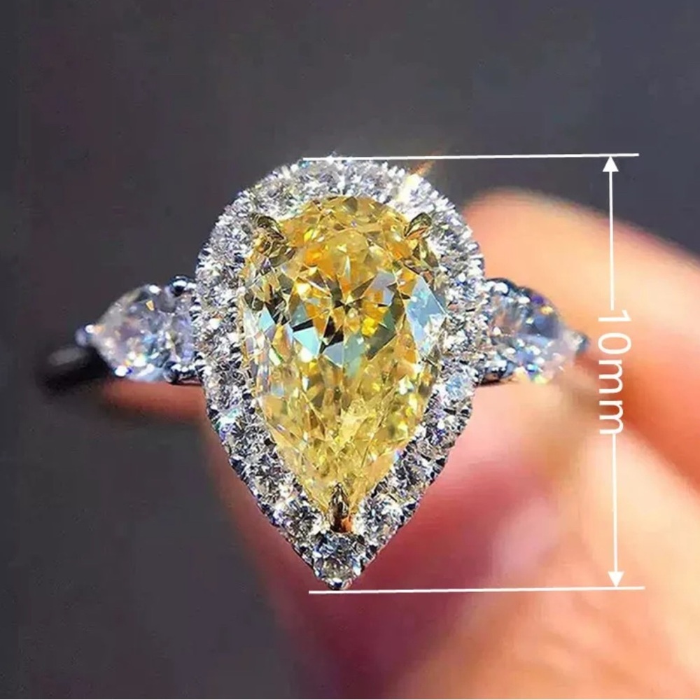 Citrine wedding bridal ring